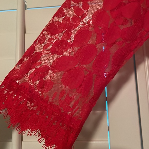 Free People lined detailed lace coral dress - Picture 4 of 4